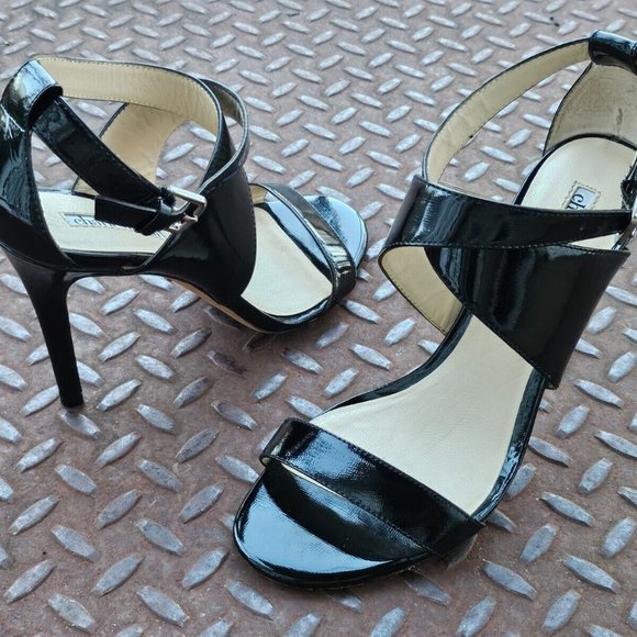Charles David Women Heel Black Patent Leather Upper Sandal Strappy Shoes Size 7 - Picture 5 of 11